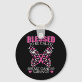 Gezegend om borstkanker overlevingsroze te noemen  sleutelhanger (Voorkant)