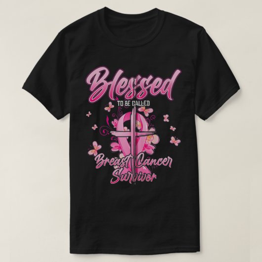 Gezegend om borstkanker te noemen Survivor Roze T-shirt (Design voorkant)