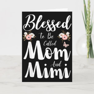 Gezegend om mama en mimi bloemig schattig genoemd  kaart