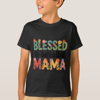 Gezegend om mama genoemd te worden Bloemrijke moed T-shirt
