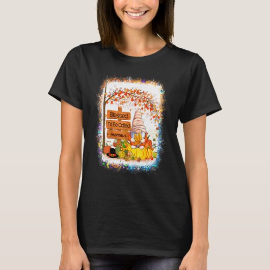 Gezegend om mama kabouter herfst herfst dank t-shirt (Voorkant)