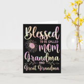 Gezegend om mama, oma en overgrootmoeder genoemd t kaart (Gele Bloem)
