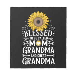 Gezegend om mama oma grote zonnebloem genoemd te w notitieblok