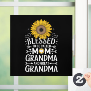 Gezegend om mama oma grote zonnebloem genoemd te w raamsticker