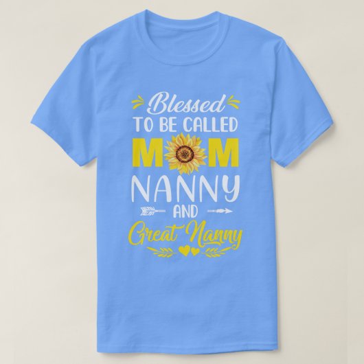 Gezegend om mama te worden genoemd geweldige nanny t-shirt (Design voorkant)
