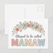 Gezegend om Mamaw genoemd te worden Aankondigingskaart (Voorkant / Achterkant)