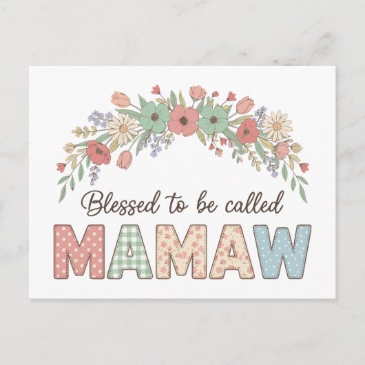 Gezegend om Mamaw genoemd te worden Aankondigingskaart (Voorkant)