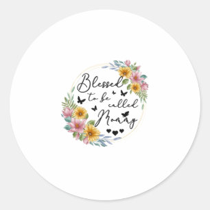 Gezegend om mammie zonnebloemen te noemen mammie m ronde sticker