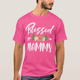 Gezegend om Mammy Floral Arrow Design Mot te worde T-shirt