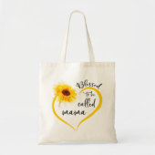 Gezegend om mammzonnebloempitten te worden genoemd tote bag (Voorkant)