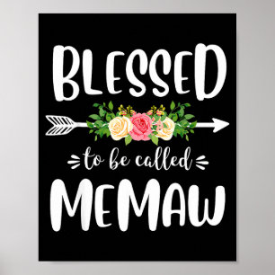 Gezegend om memaw bloem pijl ontwerp genoemd te wo poster