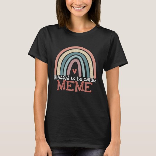 Gezegend om Meme Boho Rainbow Moederdag te worden T-shirt (Voorkant)