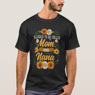 Gezegend om moeder en Nana Schattigee zonnebloem G T-shirt