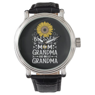 Gezegend om Moeder Oma Grote Zonnebloem te mogen h Horloge