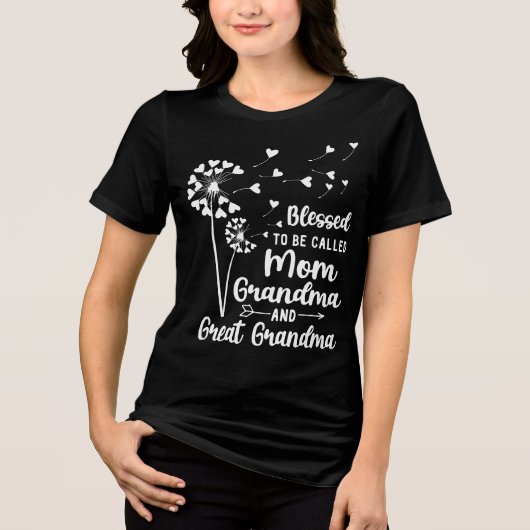 Gezegend om moeder, oma, overgrootmoeder genoemd t Tri-Blend shirt (Voorkant)