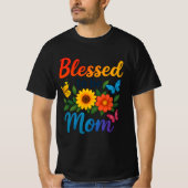 Gezegend om moeder te zijn Kleurrijke Bloemenvlind T-shirt (Voorkant)