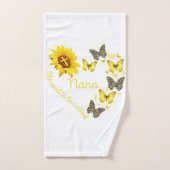 gezegend om nana butterfly zonnebloem te noemen da bad handdoek (Handdoek)