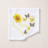 gezegend om nana butterfly zonnebloem te noemen da bad handdoek (Wasdoekje)