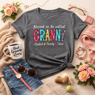 Gezegend om oma te worden genoemd Gepersonaliseerd Tri-Blend Shirt