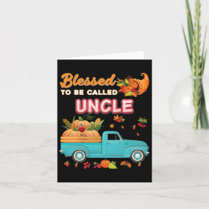 Gezegend om oom Pumpkin Truck Thanksgiving te word Kaart