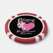 Gezegend om overlevende van borstkanker te worden poker chips (Enkel)