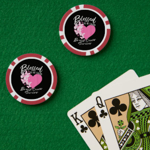 Gezegend om overlevende van borstkanker te worden poker chips