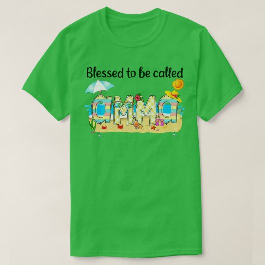 Gezegend om te worden genoemd Amma Summer Beach Ha T-shirt (Design voorkant)