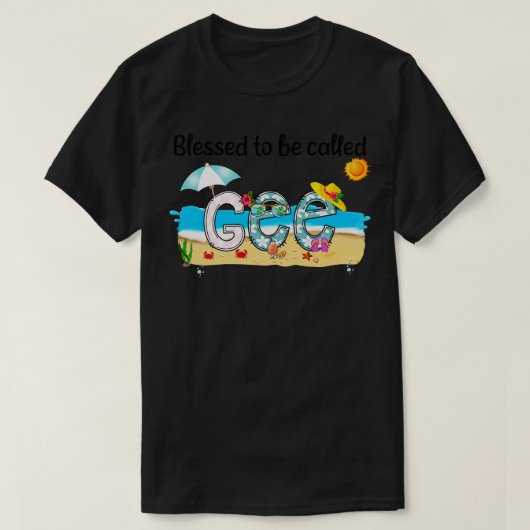 Gezegend om te worden genoemd Ge Summer Beach Happ T-shirt (Design voorkant)
