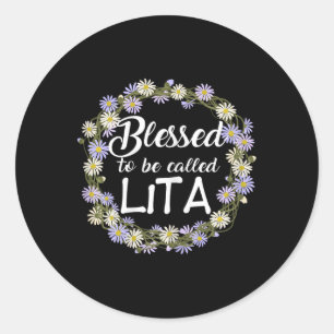 Gezegend om te worden genoemd lita Schattigee kami Ronde Sticker