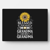 Gezegend om te worden genoemd oma grote zonnebloem fotoplaat (voorkant)