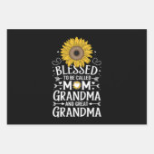 Gezegend om te worden genoemd oma grote zonnebloem inpakpapier vel (Voorkant)