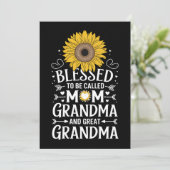 Gezegend om te worden genoemd oma grote zonnebloem kaart (Staand voorkant)