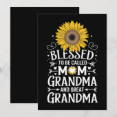 Gezegend om te worden genoemd oma grote zonnebloem kaart (Voorkant / Achterkant)