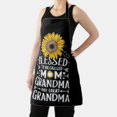 Gezegend om te worden genoemd oma grote zonnebloem schort (Insitu)
