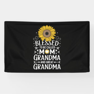 Gezegend om te worden genoemd oma grote zonnebloem spandoek