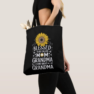Gezegend om te worden genoemd oma grote zonnebloem tote bag