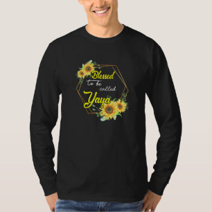Gezegend om Yaya Zonnebloem Yaya Moeders D te word T-shirt