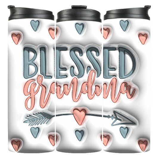 Gezegend Oma 3D Opgeblazen Puff Thermosbeker