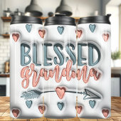 Gezegend Oma 3D Opgeblazen Puff Thermosbeker