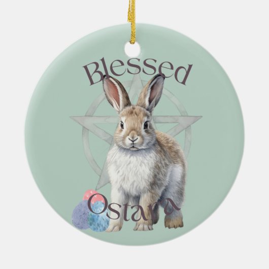 Gezegend Ostara Keramisch Ornament (Achterkant)
