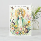Gezegend Ostara Pagan Wiccan Flat Holiday Kaart (Staand voorkant)