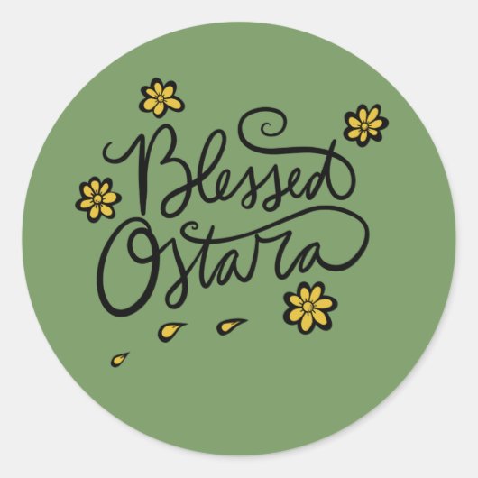 Gezegend Ostara Ronde Sticker (Voorkant)