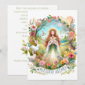 Gezegend Ostara Witchy Pagan Flat Holiday Kaart (Voorkant / Achterkant)