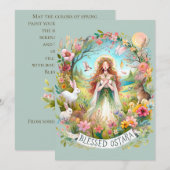 Gezegend Ostara Witchy Pagan Sage Flat Holiday Kaa Feestdagenkaart (Voorkant / Achterkant)