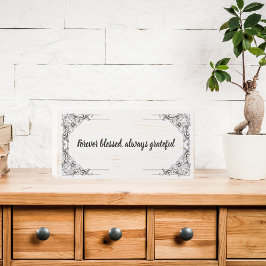 Gezegend Quote Zwart Elegant Lijst Rustiek Wit Houten Kist Print