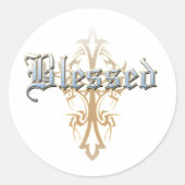 Gezegend Ronde Sticker (Voorkant)