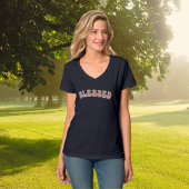 GEZEGEND Rood Wit Bloemen Dankbaarheid Retro Tekst T-shirt