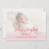 Gezegend | Roze babymeisje Foto geboorteaankondigi Aankondiging (Achterkant)