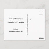 Gezegend Roze Script Pasgeboren Baby Meisje Foto Briefkaart (Achterkant)