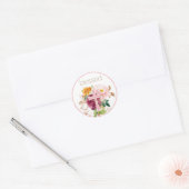 Gezegend Roze Waterverf Bloemen Ronde Sticker (Envelop)
